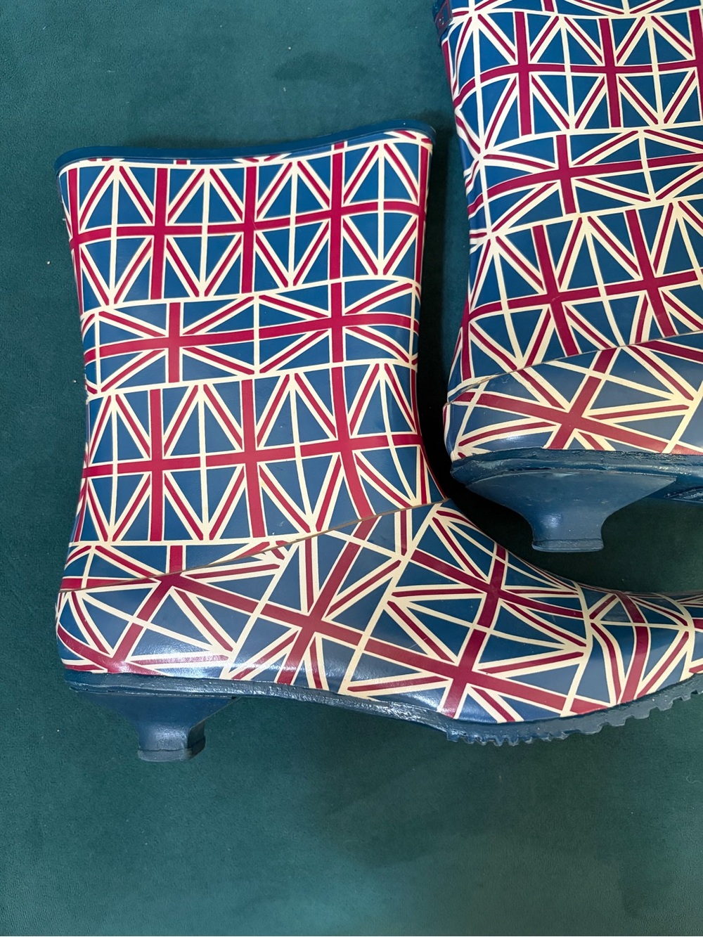 Women's Union Jack kitten heel Rain Booties - Picture 4 of 5